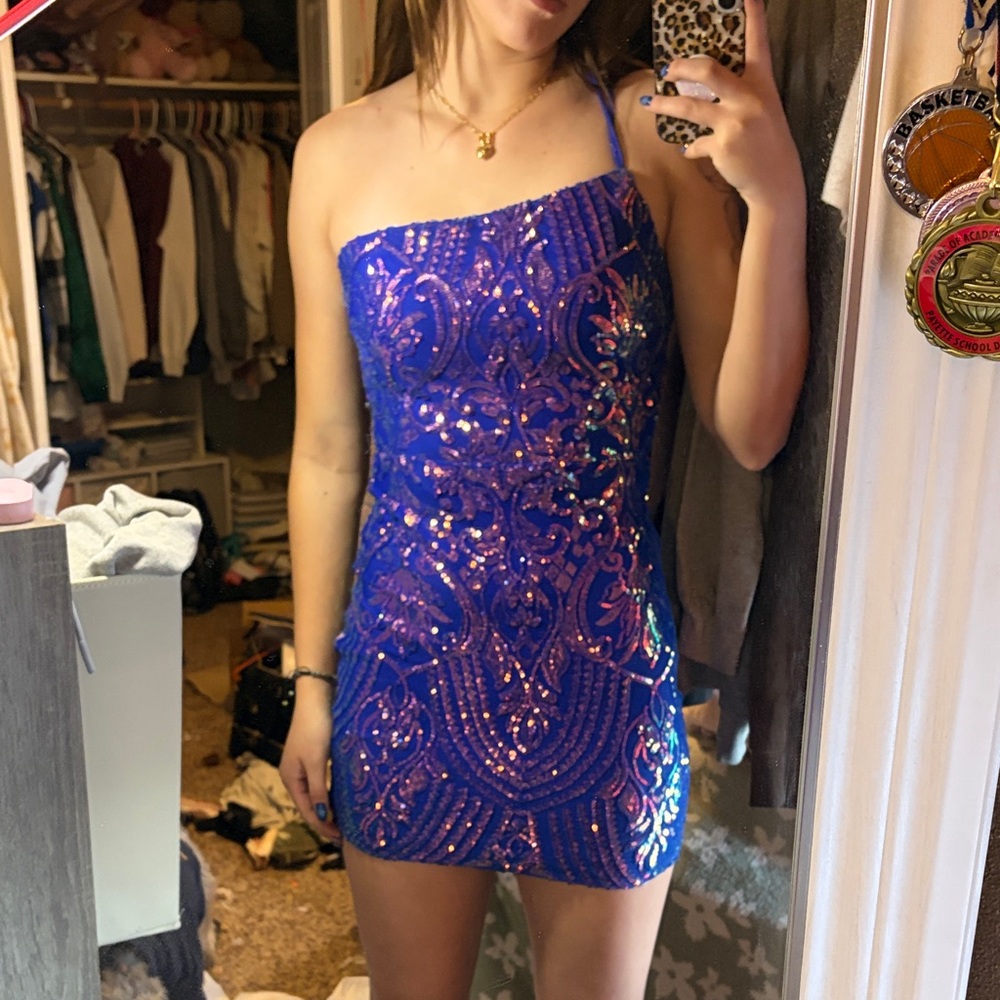 Windsor Royal Blue Sequin Dress